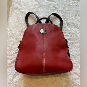 Dooney & Bourke Vintage Red Leather Backpack